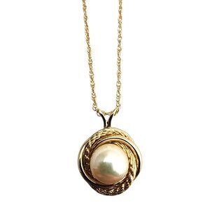 Van Dell 14K Yellow Gold Pearl Pendant Necklace #22844